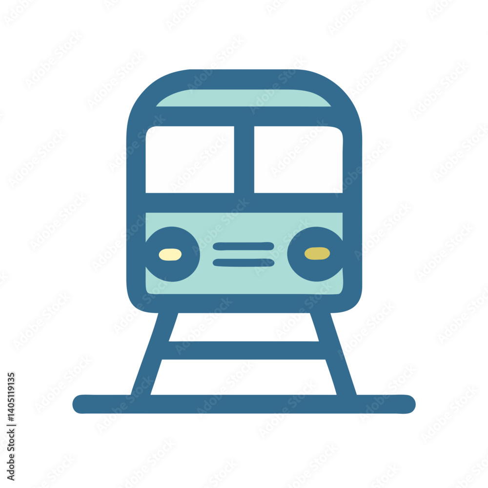 Train Front Icon Representing Rail Transit and Urban Transportation Train Front Icon Representing Rail Transit and Urban Transportation