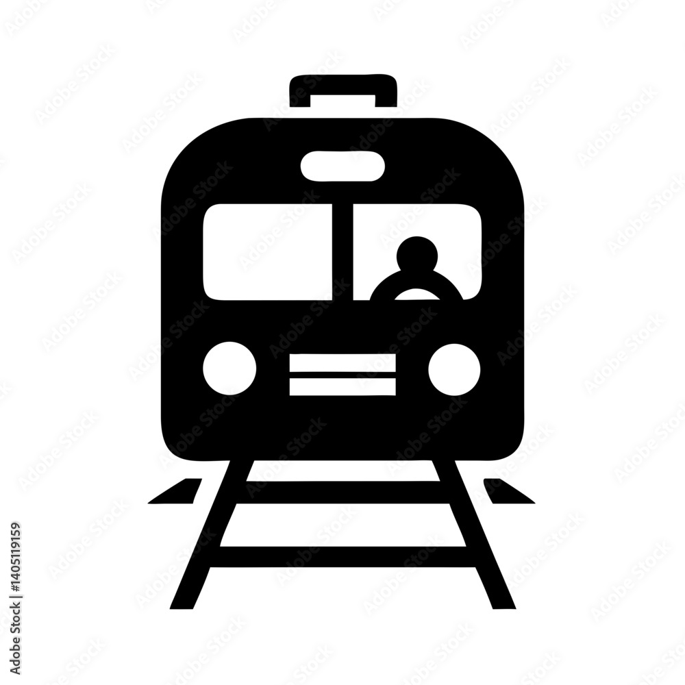 Train Front Icon Representing Rail Transit and Public Transportation Train Front Icon Representing Rail Transit and Public Transportation