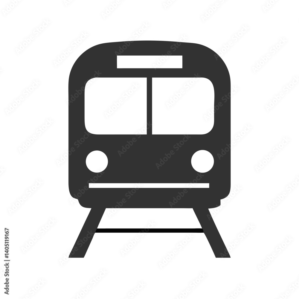Train Front Icon Representing Rail Transit and Public Transportation Train Front Icon Representing Rail Transit and Public Transportation