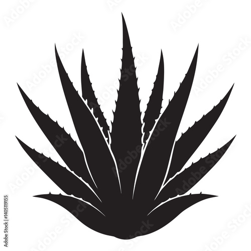 Aloe vera silhouette vector illustration 
