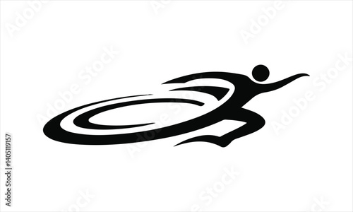 Dynamic Runner Motion Trail Graphic