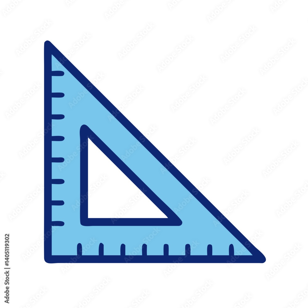 Triangular Ruler Icon Representing Measurement and Geometric Precision Triangular Ruler Icon Representing Measurement and Geometric Precision