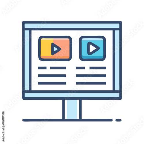 Video Ad Panel Icon Representing Digital Advertising and Online Marketing