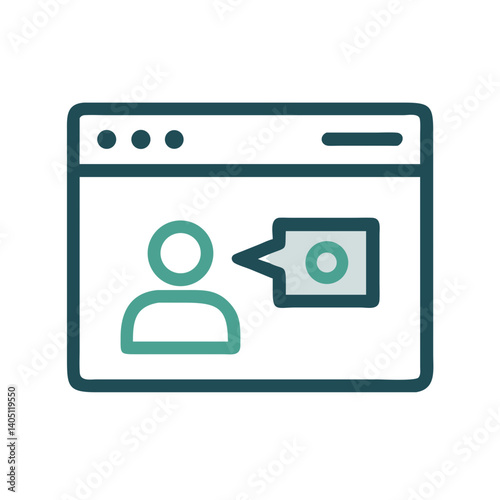 Video Call Window Icon Representing Live Video Communication and Virtual Meeting