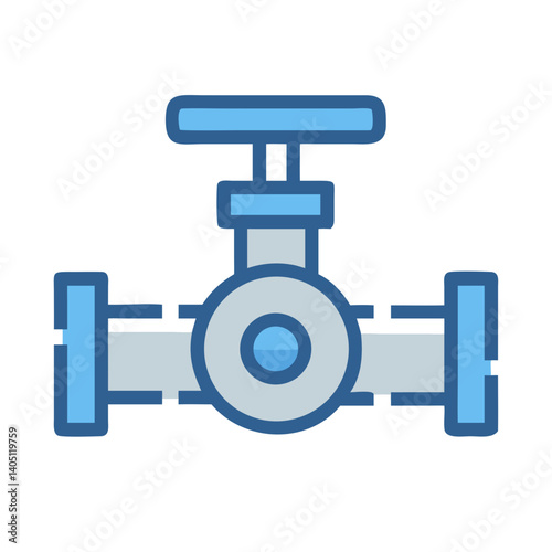 Water Valve Icon Representing Pipeline and Plumbing Control System
