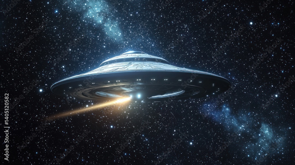 Fototapeta premium Unidentified Flying Object in Space