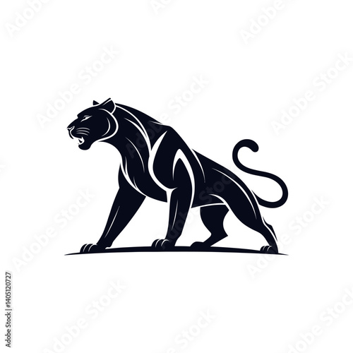 panther,panther face silhouette vector line art logo design