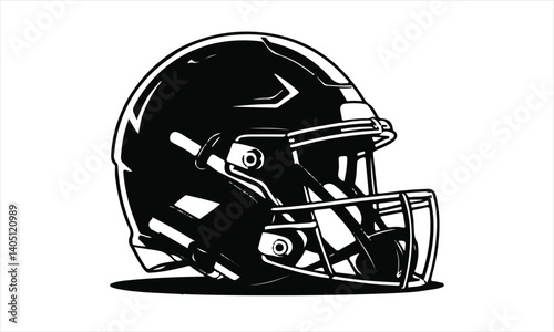 Monochrome Football Helmet Vector Image