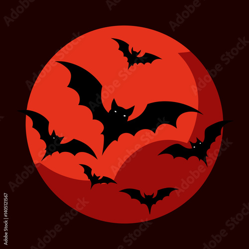 halloween background with bats