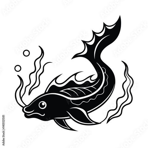 leviathan in ocean depths vector illustration