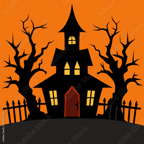 halloween house with bats