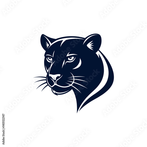 panther,panther face silhouette vector line art logo design