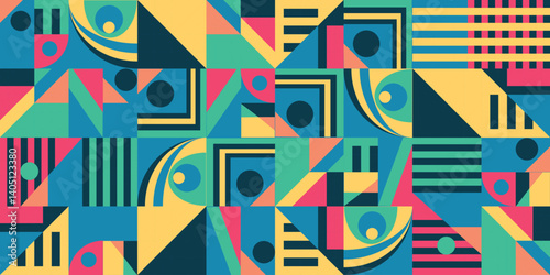 Seamless geometric pattern in modern abstract style. Vector illustration