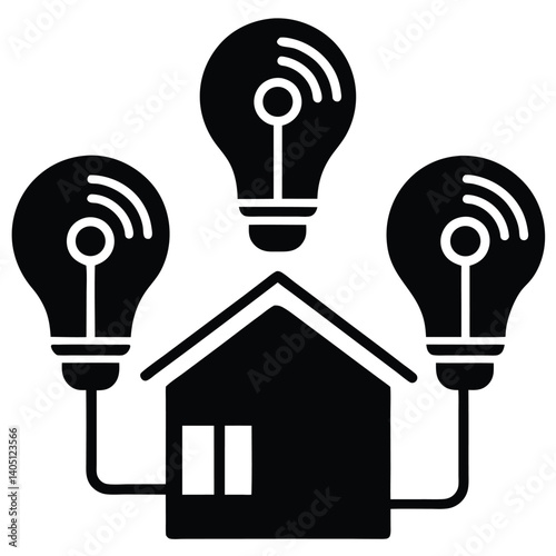 Bright electric lightbulb vector icon represents innovative energy solutions