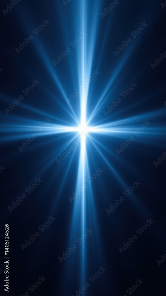 Fototapeta premium A digitally altered image showing a cross with a light effect emanating from its center.