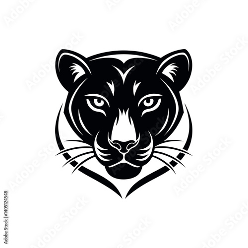 panther,panther face silhouette vector line art logo design