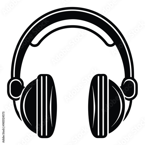 Isolated white headphones for stereo audio listening