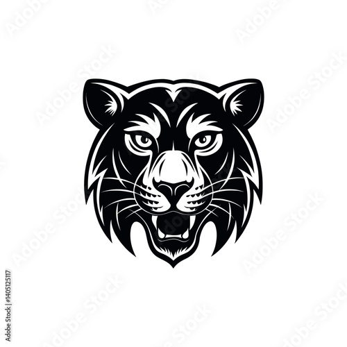 panther,panther face silhouette vector line art logo design