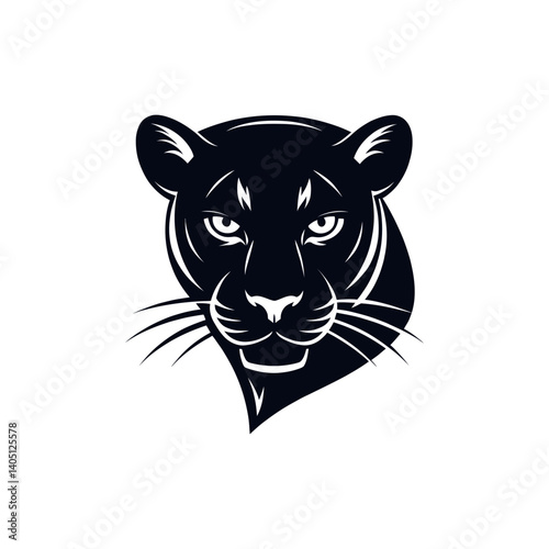 panther,panther face silhouette vector line art logo design