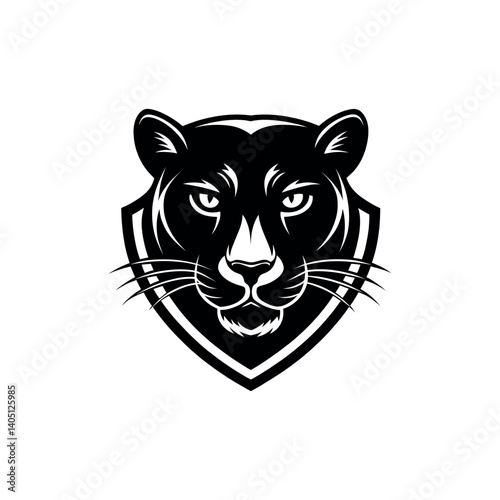 panther,panther face silhouette vector line art logo design