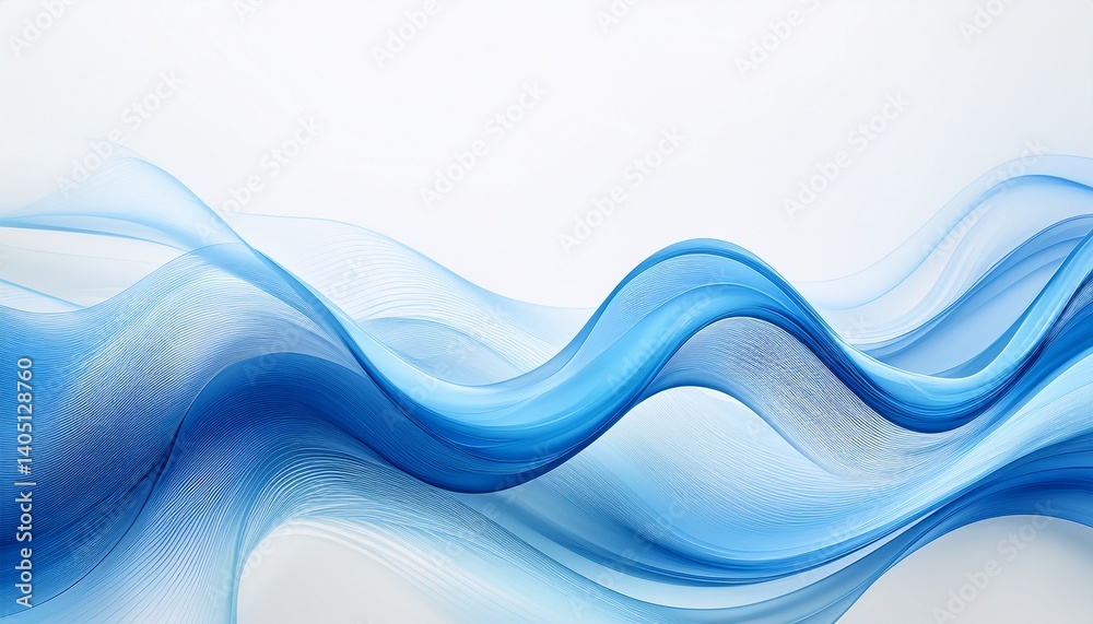 White background with blue wave curves White background with blue wave curves