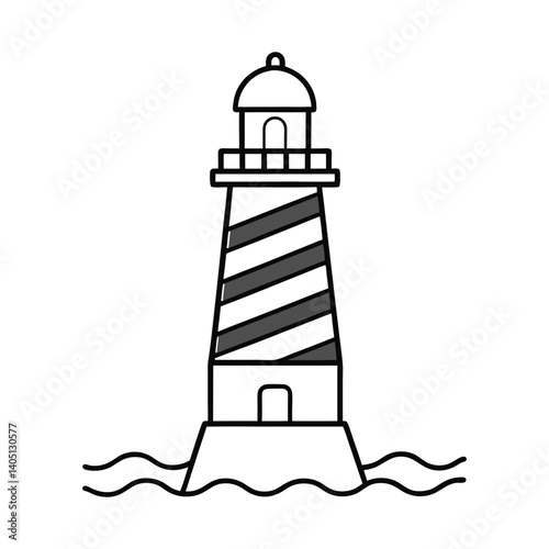 lighthouse line art
