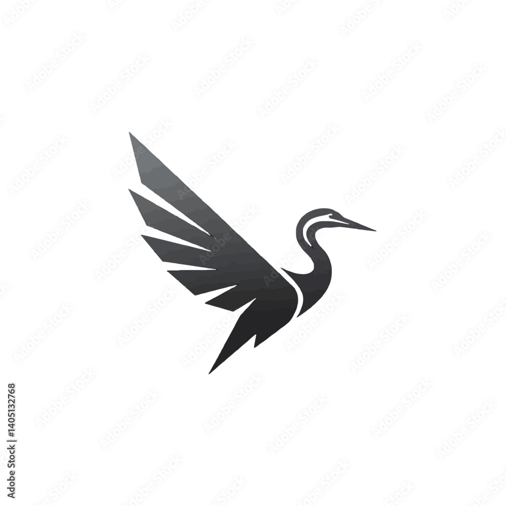 Obraz premium Stylized Heron Logo Design