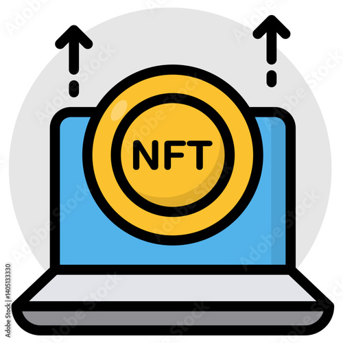 Vector design of nft, non fungible token 