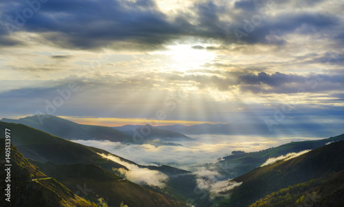 Obraz na płótnie Navarrese Pyrenees from the Izpegi peak, Euskadi w salonie