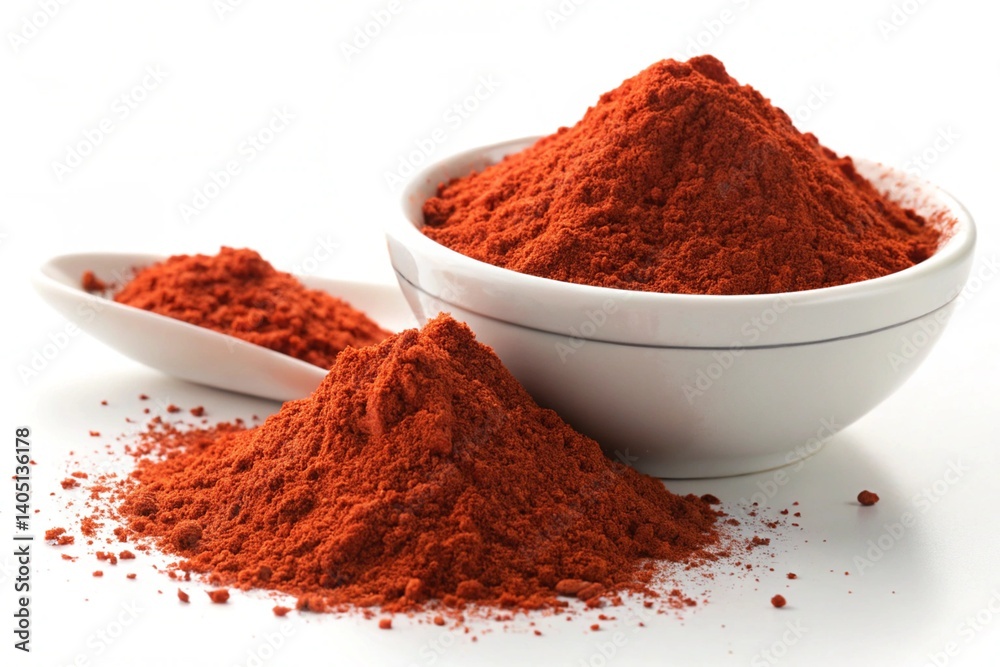Red hot chili peppers, powder, and paprika are spicy red chili spices, a hot ingredient for flavor in food Red hot chili peppers, powder, and paprika are spicy red chili spices, a hot ingredient for flavor in food