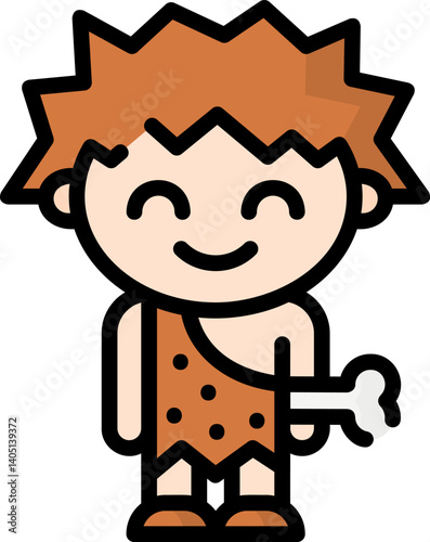 caveman Illustration on a white background    