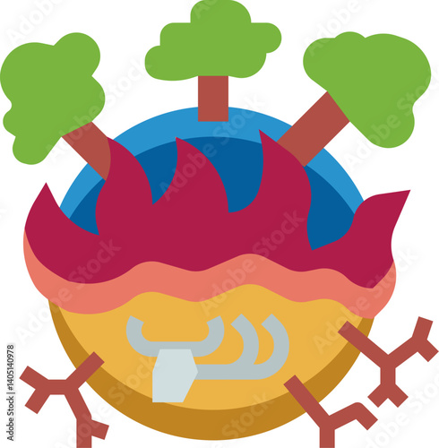climate change Illustration on a white background     