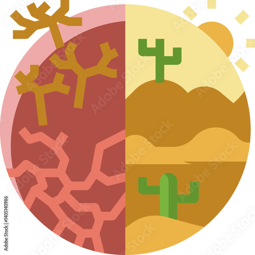 climate change Illustration on a white background     
