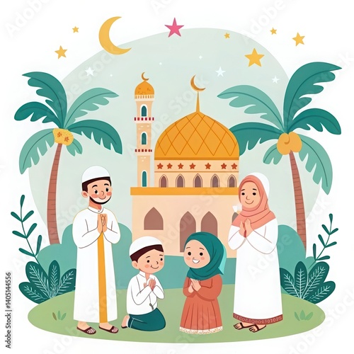 Qurban In Eid Al Adha Mubarak With Mosque And sheep As Background High-Res Graphic ,  Eid Al Adha Mubarak with Mosque Islamic festivals poster design EID MUBARAK letter