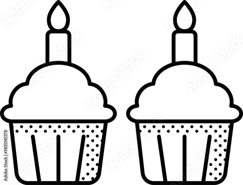 cupcakes Illustration on a white background   