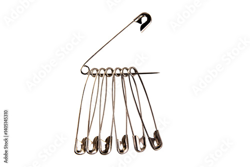 safety pins isolated on white