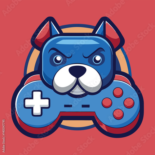 A cute cartoon cat and a funny dog, a vector illustration of a pet mammal with a bone