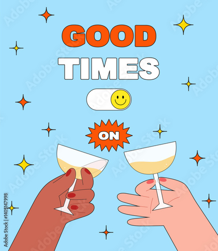 entertaining, disco, concert, smile, acid, ball, karaoke, music, modern, cocktail, club, friday, grotesque, stickers, vector, microphone, dance, graphic, vinyl, element, caricature, cartoon, old, text