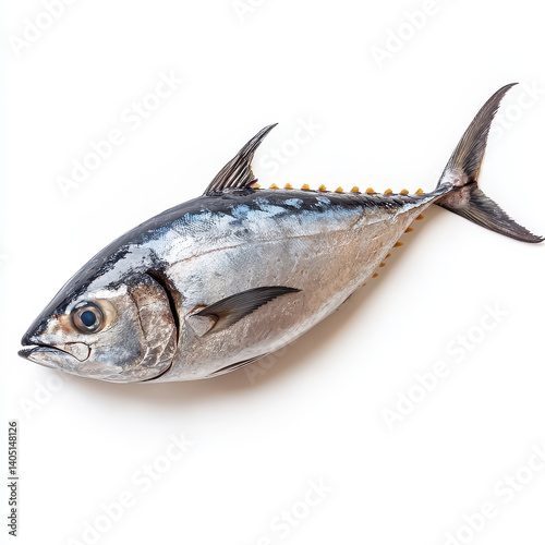 Fresh atlantic bluefin tuna isolated on white background.