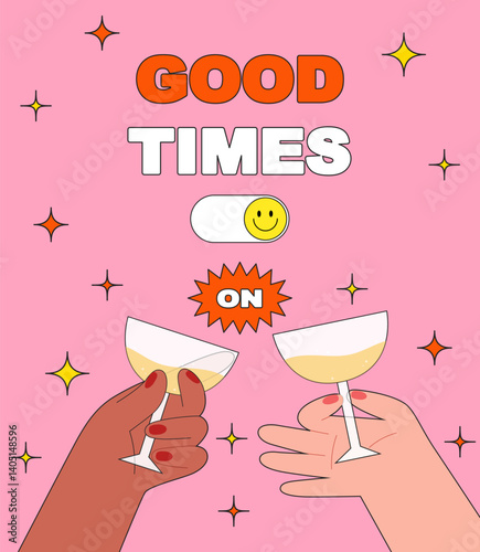 entertaining, disco, concert, smile, acid, ball, karaoke, music, modern, cocktail, club, friday, grotesque, stickers, vector, microphone, dance, graphic, vinyl, element, caricature, cartoon, old, text