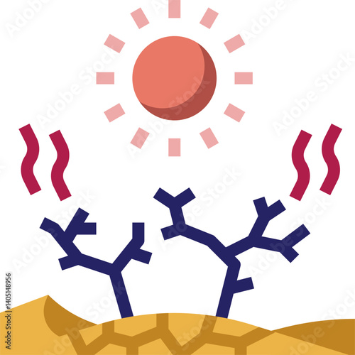 drought Illustration on a white background   