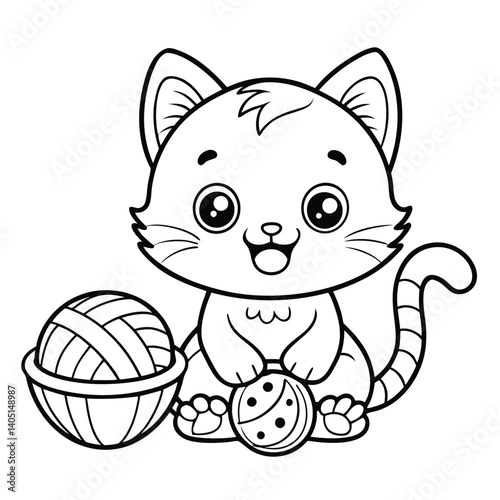 cat with a ball