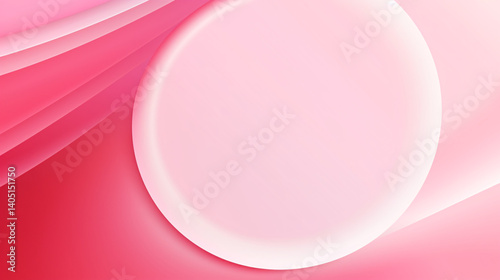 Abstract pink and white gradient geometric circle design, ideal for futuristic web backgrounds, banners, and advertisements.

