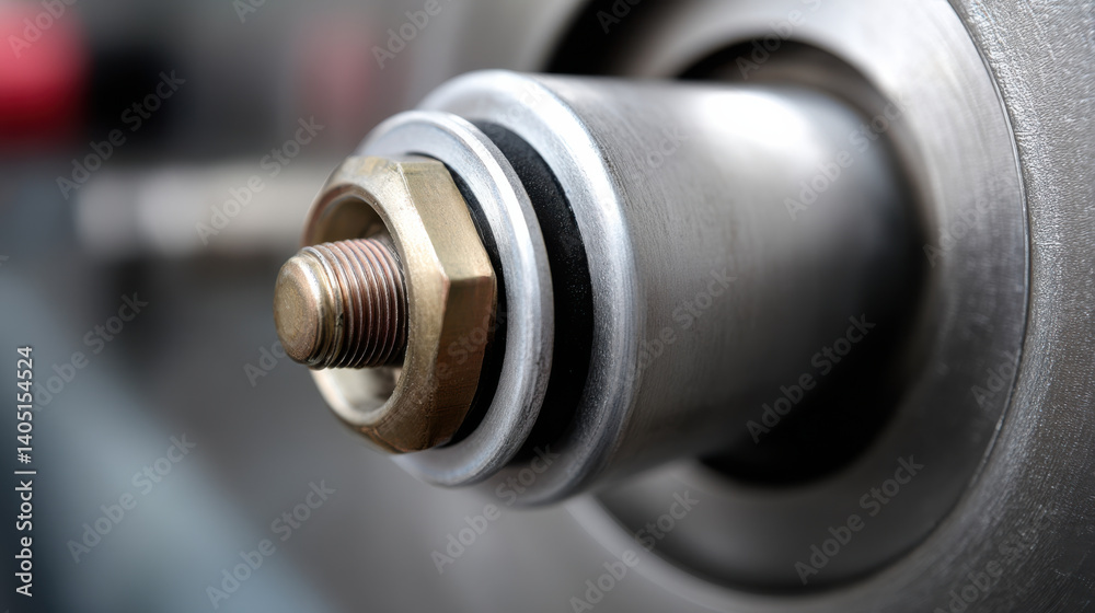 Close up of pressure lock detail on hydrogen energy valve, showcasing industrial precision Close up of pressure lock detail on hydrogen energy valve, showcasing industrial precision