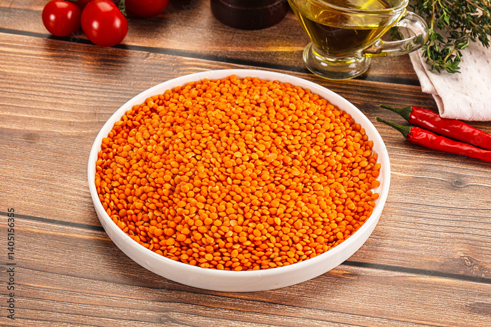 Raw red lentil for cooking Raw red lentil for cooking