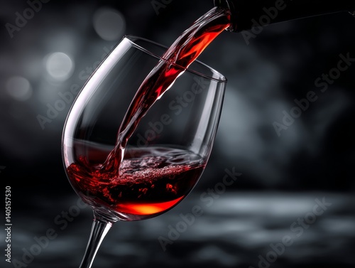 Pouring red wine into a glass: elegance, luxury, and celebration vibes