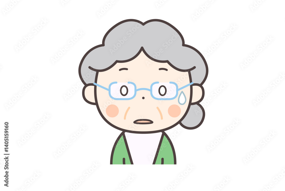 びっくりしてぽかんとする高齢者の女 びっくりしてぽかんとする高齢者の女