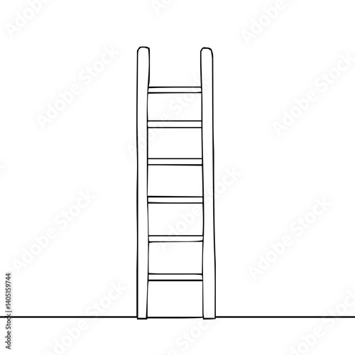 Intricate minimalist ladder vector design with sleek lines and modern digital illustration style emphasizing flat geometric precision
