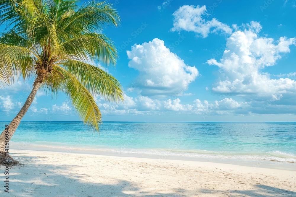Tropical beach scene. Sunny day Tropical beach scene. Sunny day