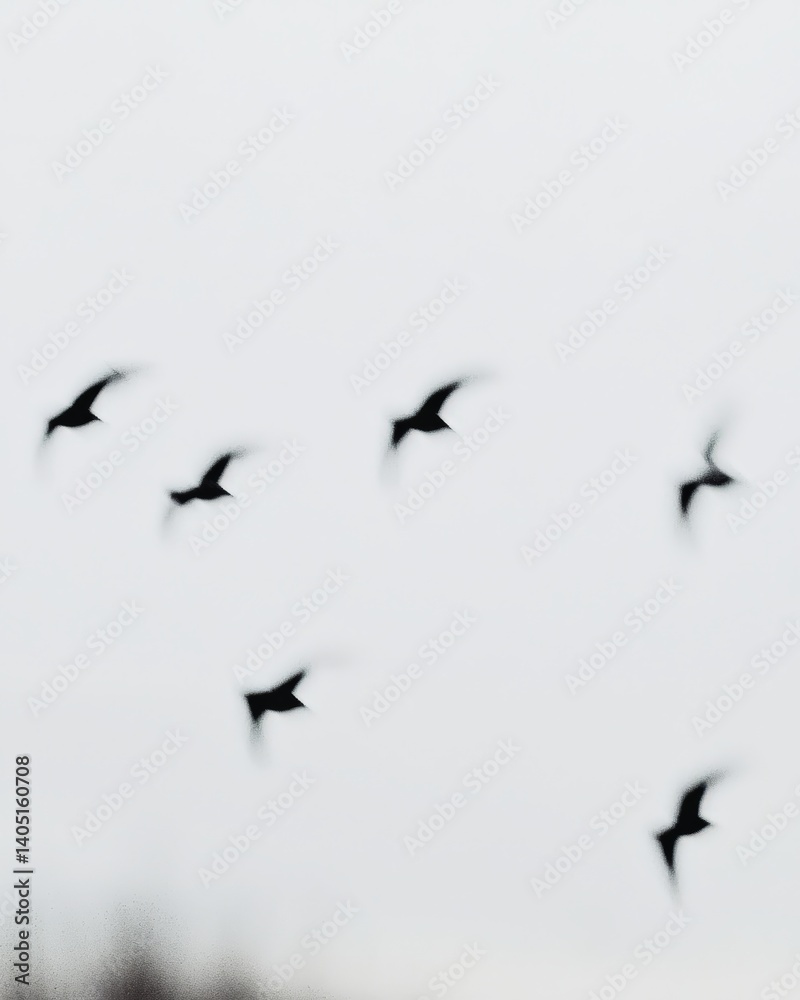 Fototapeta premium Flock of birds in flight